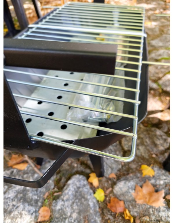 Barbecue de Table en Fer Noir 60x30 cm