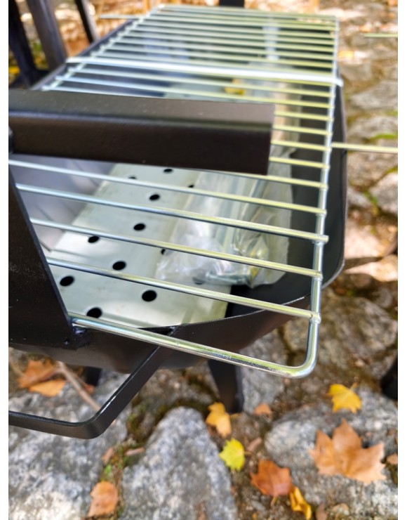 Barbecue de Table en Fer Noir 60x30 cm