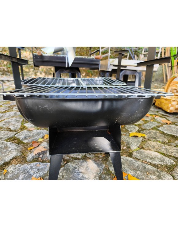 Barbecue de Table en Fer Noir 60x30 cm