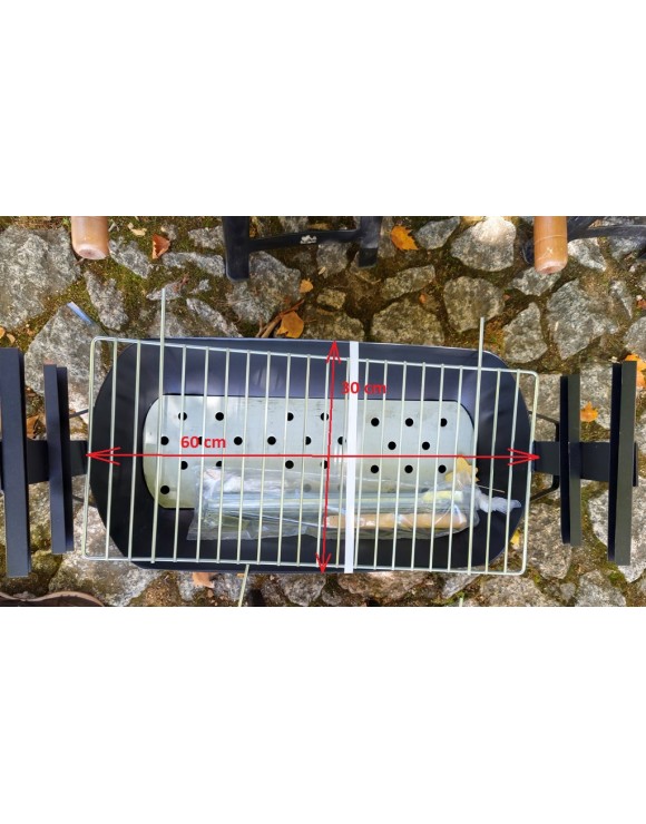 Barbecue de Table en Fer Noir 60x30 cm